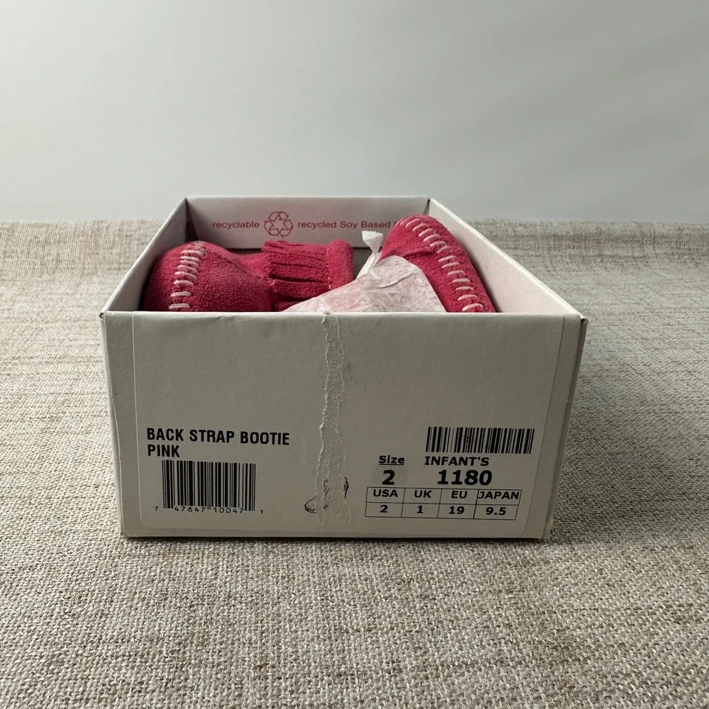 Minnetonka 1180 Pink Suede Booties Baby Size 2 New in Box